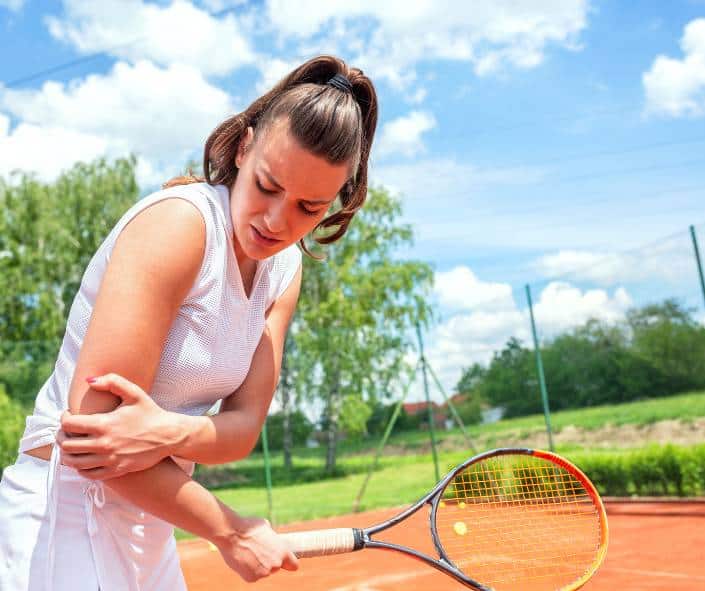 "Tennis" elbow is a common tendon injury in racket sports like tennis and pickleball